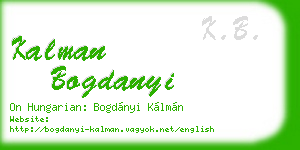 kalman bogdanyi business card