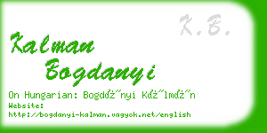 kalman bogdanyi business card